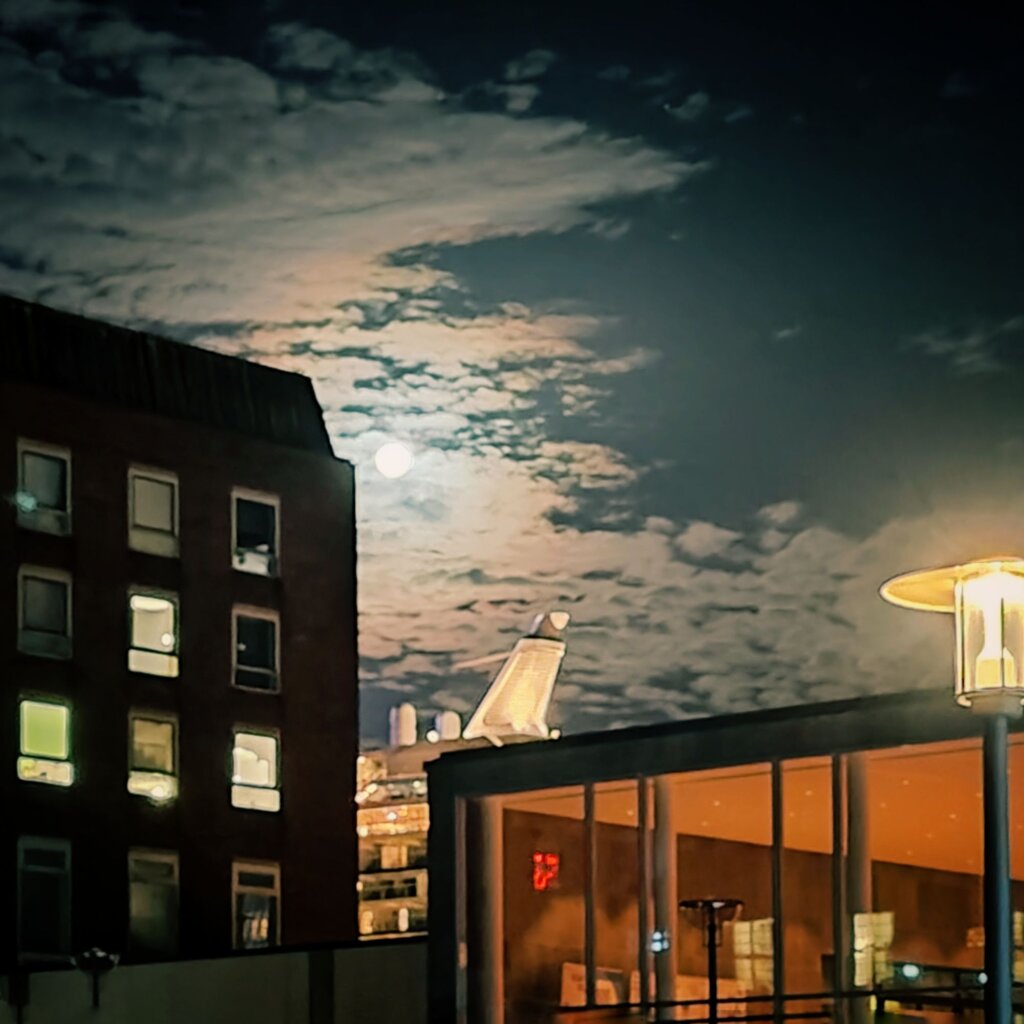 Schiff unter Vollmond